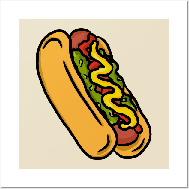 Hotdog Wall Art by RoserinArt